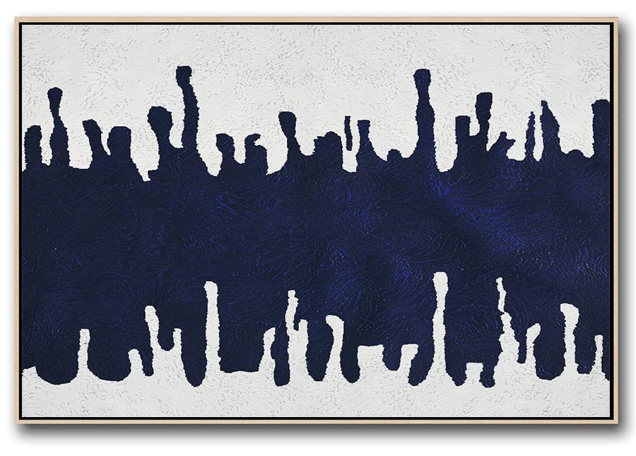 Horizontal Navy Minimalist Art #NV100C - Click Image to Close